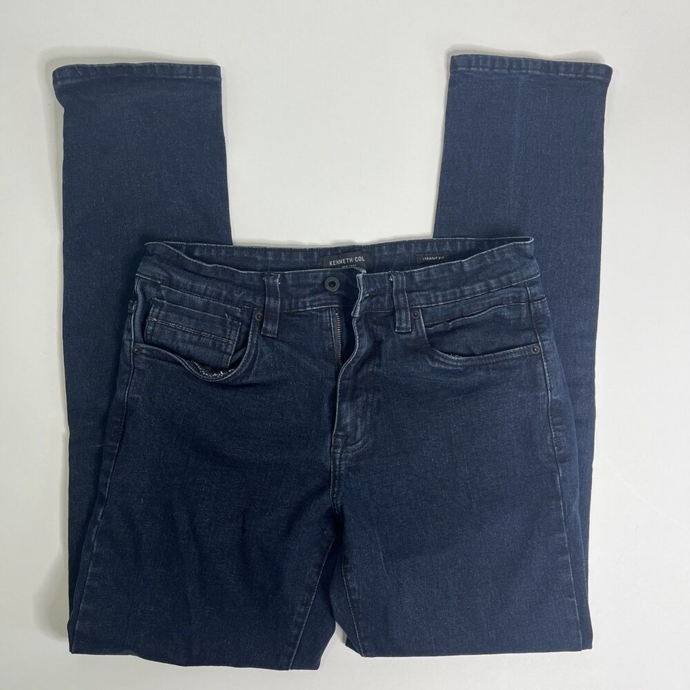 Kenneth Cole Straight Fit Jeans Men’s 32x32 Dark Wash Stretch Denim